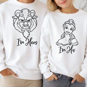 Custom Matching Couples Sweatshirts Sweaters - Beauty and the Beast